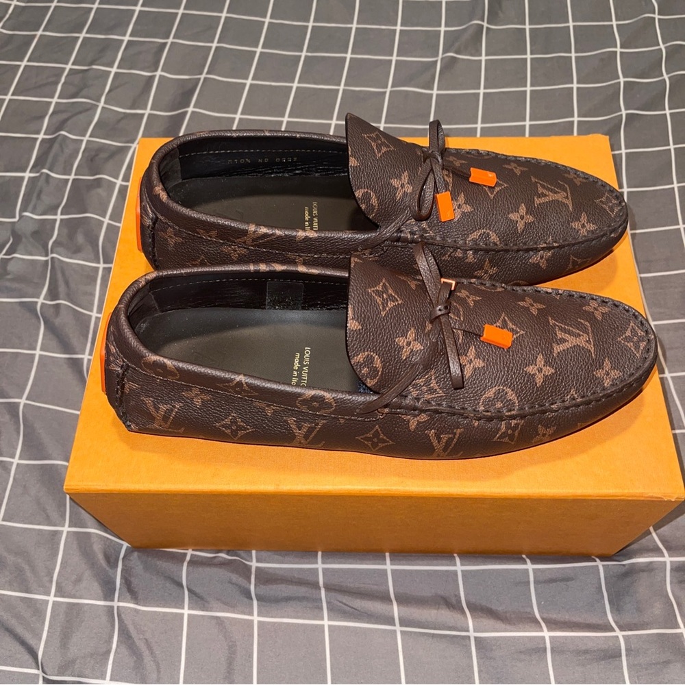 Mint Louis Vuitton Driver Moccasins